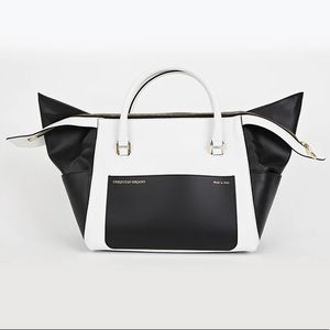 CHRISTIAN SIRIANO Medium Handle Satchel Blk white